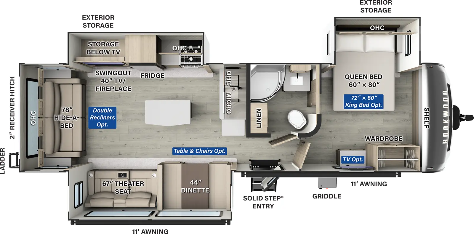 Rockwood Ultra Lite Travel Trailers 2906BS Floorplan